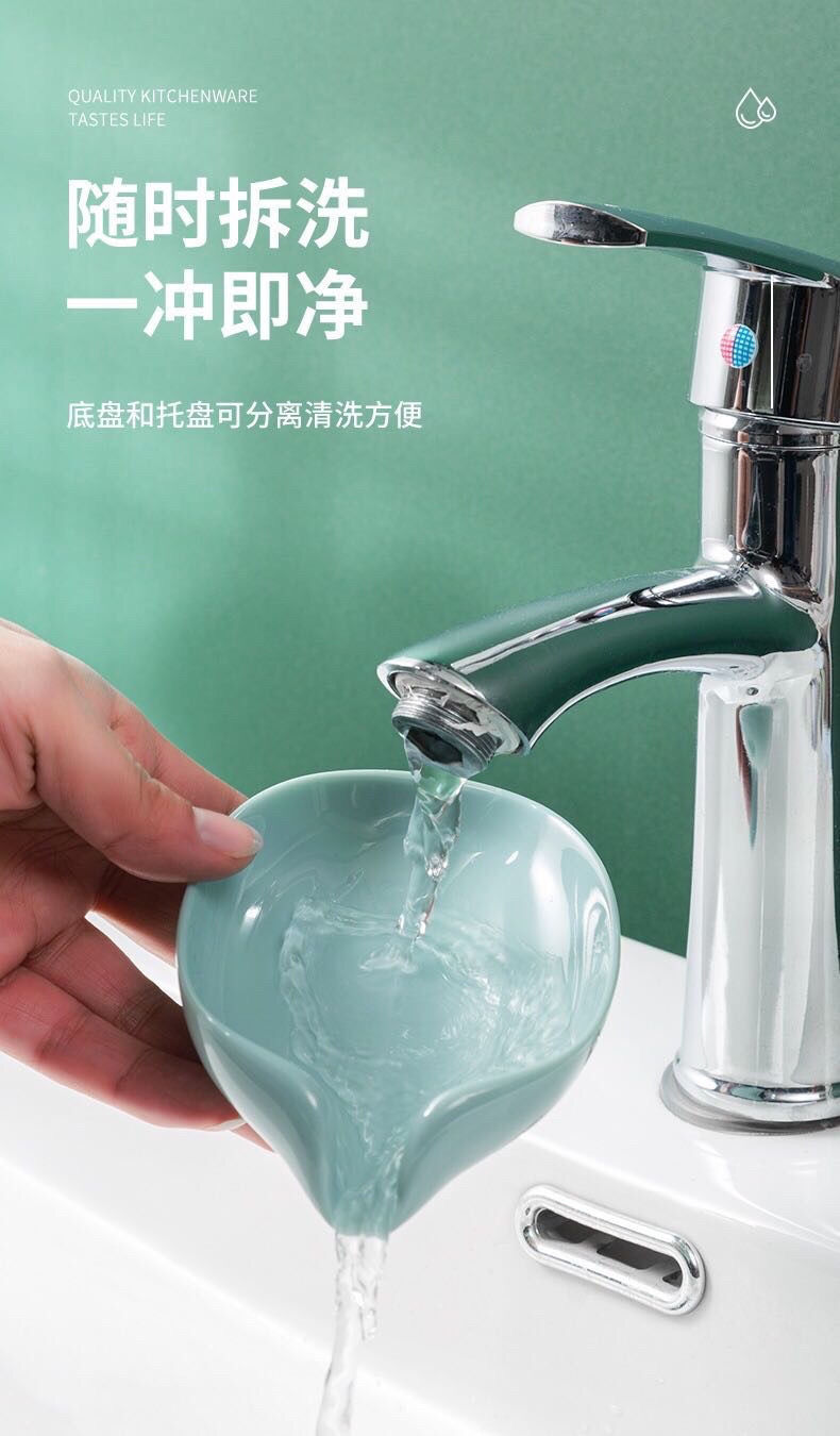 Creative leaf lotus leaf soap box, non-punching standing suction cup, draining lotus leaf creative soap rack, laundry soap box pic 8