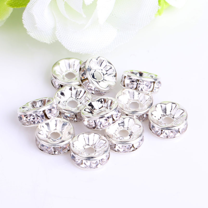 圈隔珠彩色手链镶钻隔片车轮圈手工配件钻6/8/10/12mm diy饰品配详情6
