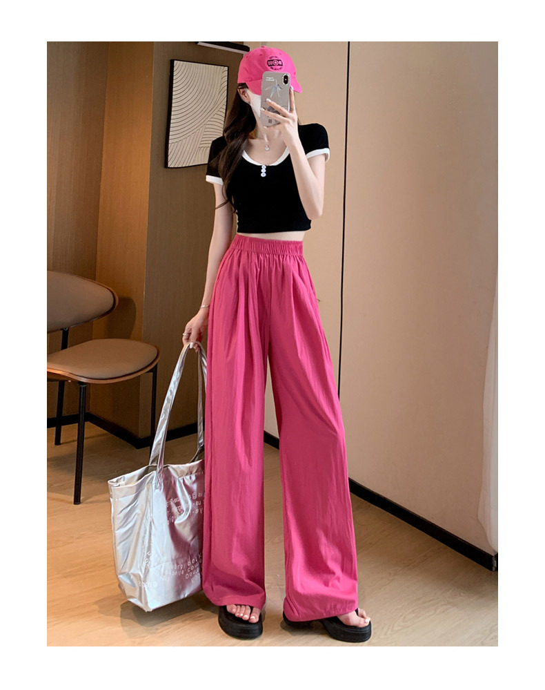 Ice silk wide-leg pants for women in summer, thin, high-waisted, straight-leg, pleated cotton and linen casual pants, cool and laid-back Yamamoto pants pic 37
