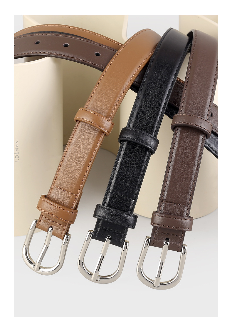 Leather belt for women 2025 new style top layer cowhide needle buckle belt decoration with denim belt direct supply from the manufacturer pic 15