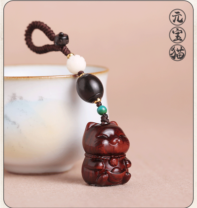 Creative, personalized and cute ebony keychain pendant, plush cat, creative small gift, car key pendant pic 11