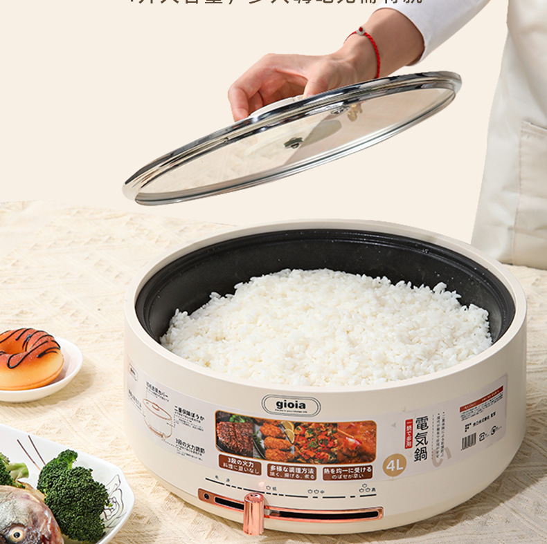 焦亚gioia电煮锅学生家用小电锅多功能蒸煮煎炒一体小锅电热火锅详情7