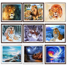New 5d diamond painting full diamond diy cross-border sunflower landscape tiger animal figure framed decorative canvas painting pic 17