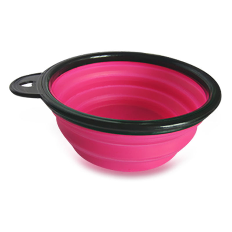 Folding bowl for dog outdoor travel, black-framed dog food bowl, dog water bowl with buckle, tpr anti-choking bowl pic 4