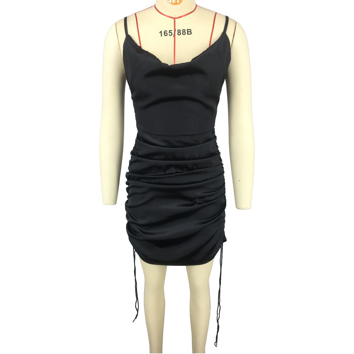 New cross-border Amazon dangling neck halter dress, sexy pleated dress, high-waisted short skirt for women in summer stock pic 69