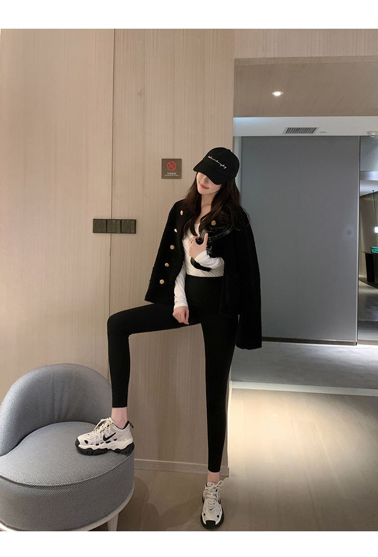 2022 Autumn/winter latex Barbie pants, sports yoga fleece leggings, high-waisted, hip-lifting and belt-tightening shark pants for women wholesale pic 31