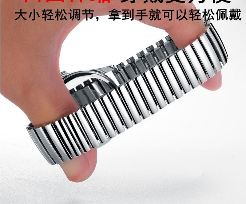 中老年人松紧弹簧带老人手表男女大数字防水夜光石英手表批发详情15