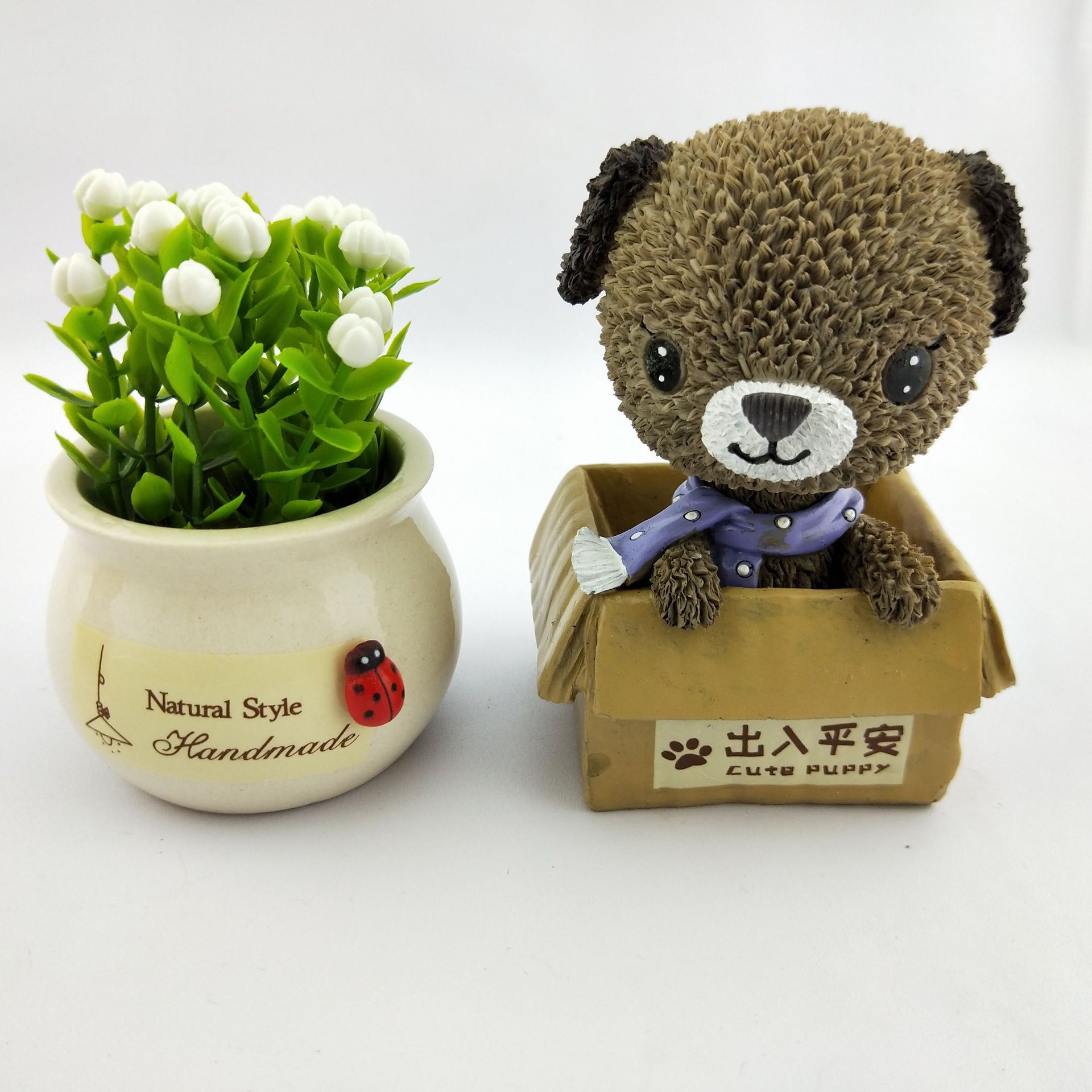 Auspicious fruit artificial flower potted plant decoration, car figurine matching, creative handcrafted car decoration pic 10