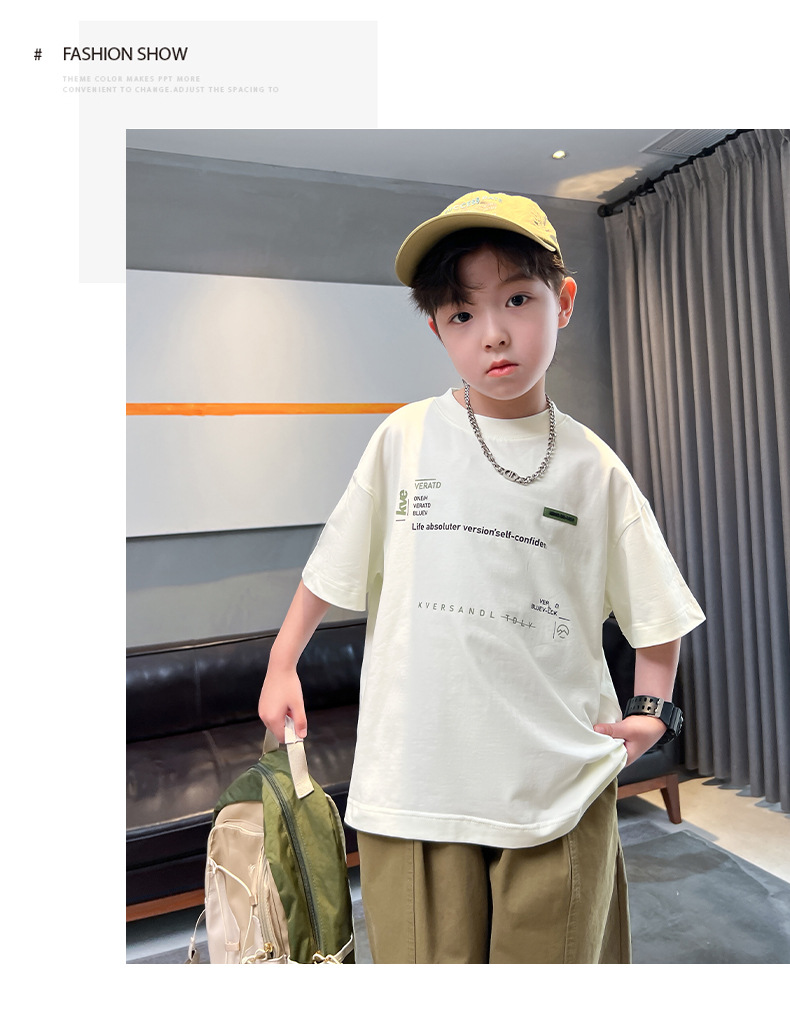 男童短袖T恤夏装2024新款儿童夏季纯棉上衣男孩中大童原创半袖潮t详情21