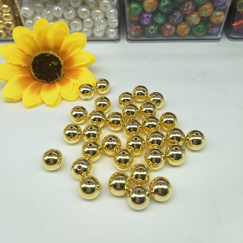 diy handcrafted beads, electroplated beads, jewelry accessories, plastic beads, ABS imitation pearls, acrylic beads pic 1