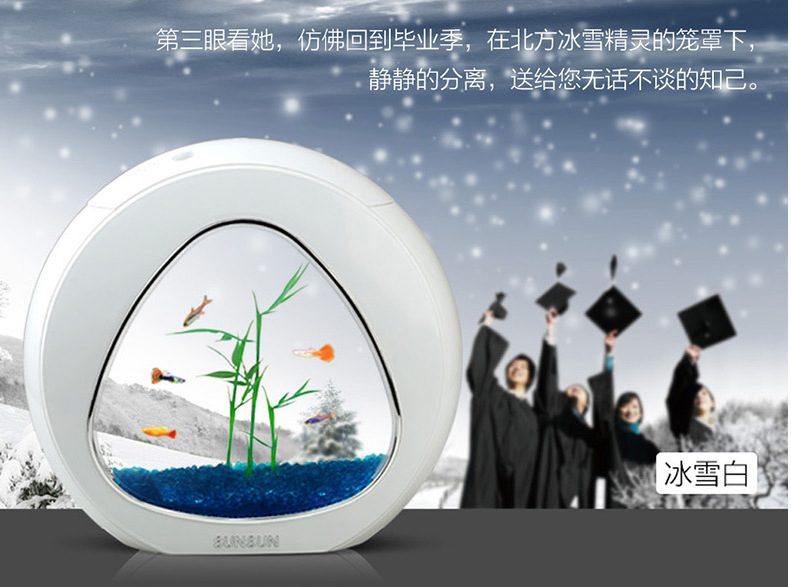 The desk mini aquarium creative desktop LED lighting can filter ecological acrylic fish tank aquarium pic 2