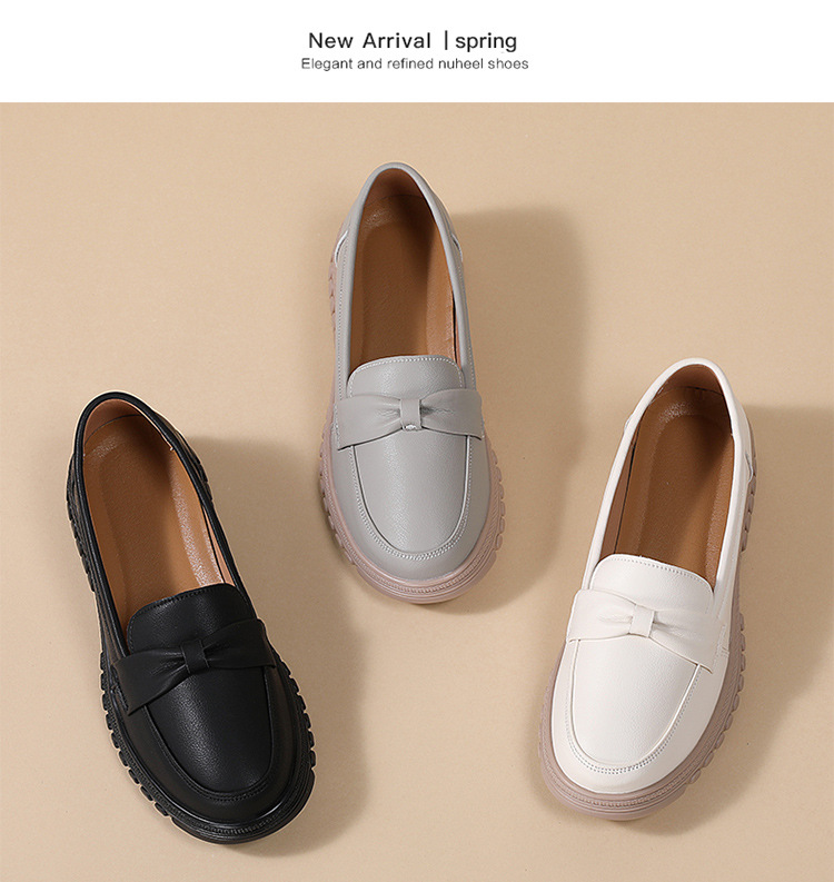 真皮平底浅口乐福鞋一脚蹬豆豆鞋软底中年妈妈鞋轻便牛筋底女单鞋详情26