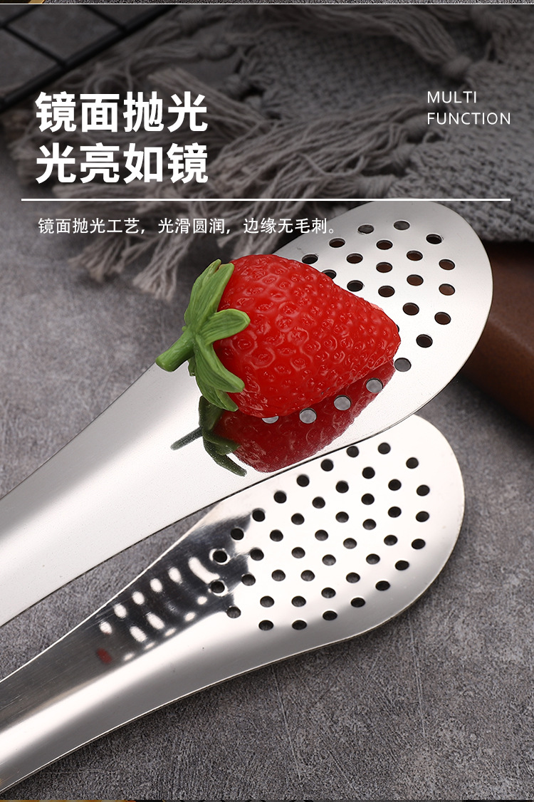 Stainless steel food tongs, kitchen baking bread tongs, outdoor barbecue kitchenware, hotel buffet steak food tongs pic 5