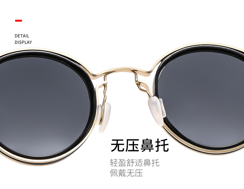 复古圆框金属墨镜太阳镜男女同款防蓝光眼镜跨境外贸批发男女详情14