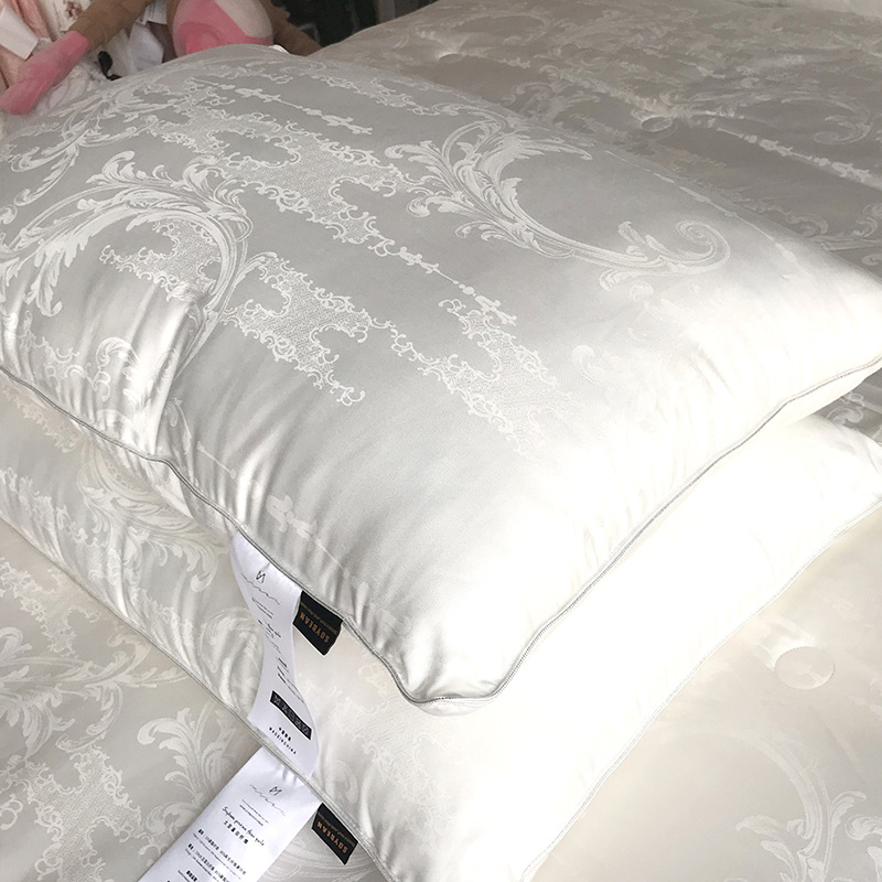 A light luxury 60-count jacquard all-cotton soybean fiber pillow core, a five-star hotel pure cotton pillow pic 4