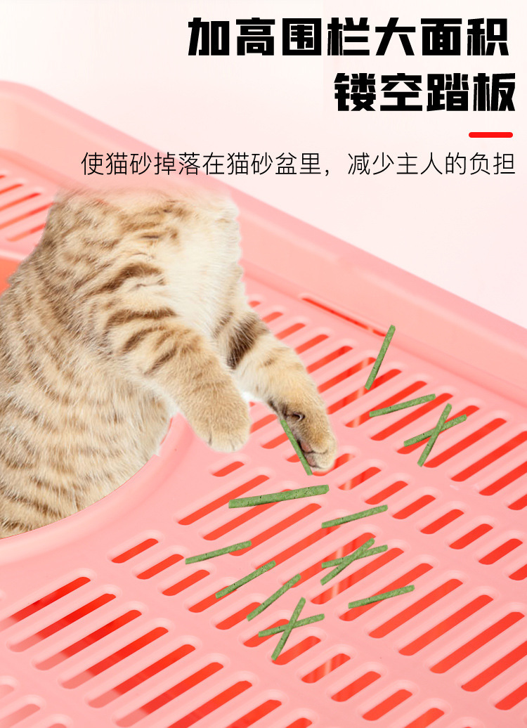 Pet cat litter box, fully enclosed drawer-type anti-splash cat toilet, extra-large foldable top-in cat litter box pic 5
