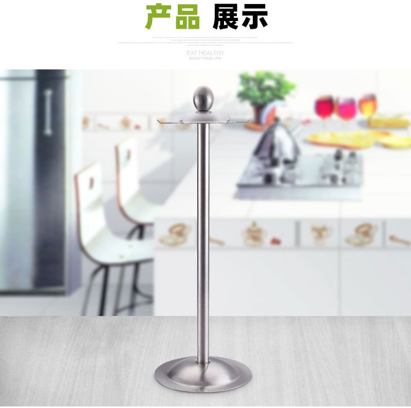 304 stainless steel six-hook storage rack for kitchen utensils, household spatula and spoon hanging rack, rotating rack, new four-hook rack pic 14