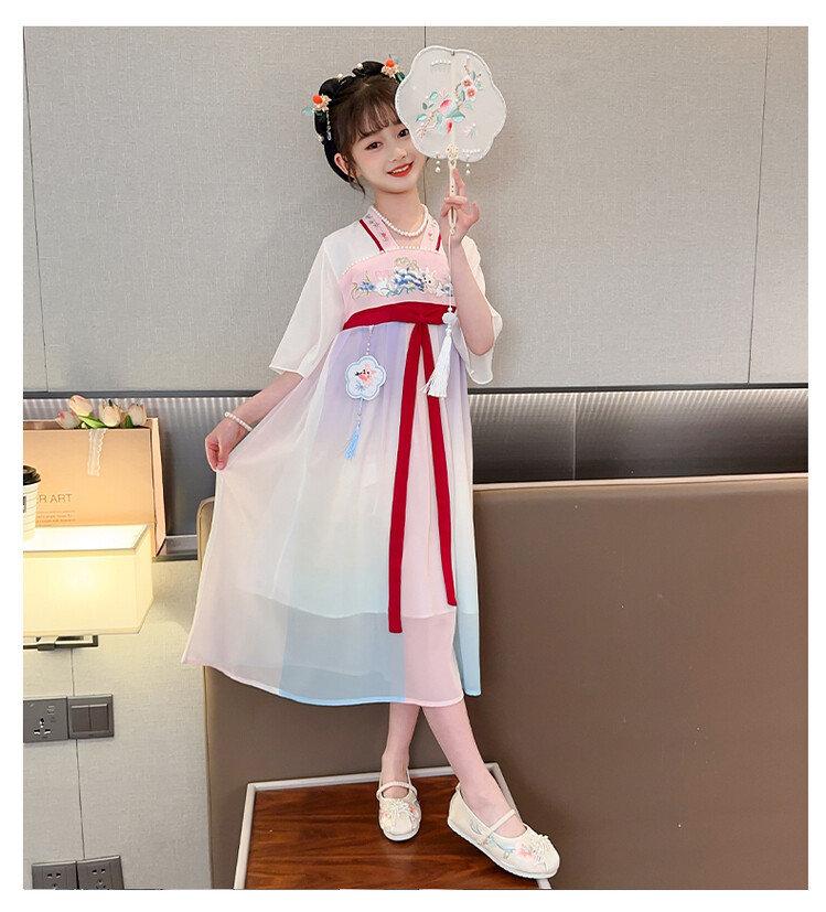 汉服女童春薄款中国风襦裙连衣裙古装超仙春季小女孩儿童唐装批发详情28