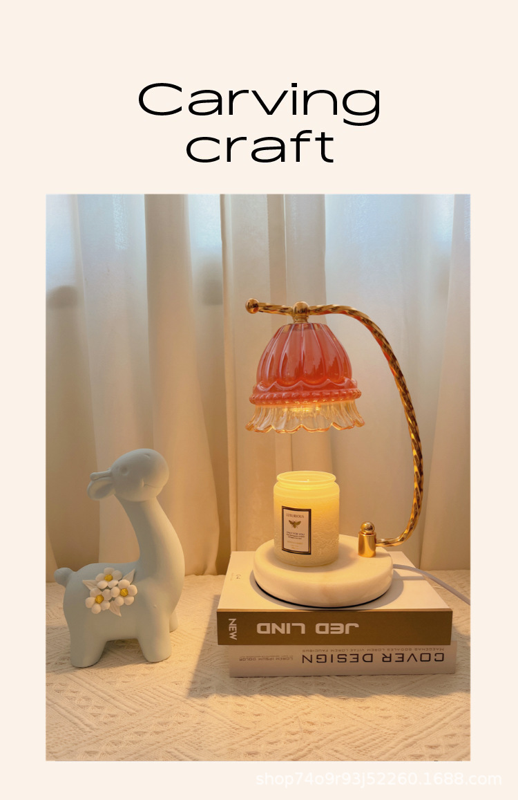 Nordic melting wax lamp, light luxury melting candle lamp, table lamp, bedroom, ins girl bedside lamp, romantic Internet celebrity scented candle lamp pic 3