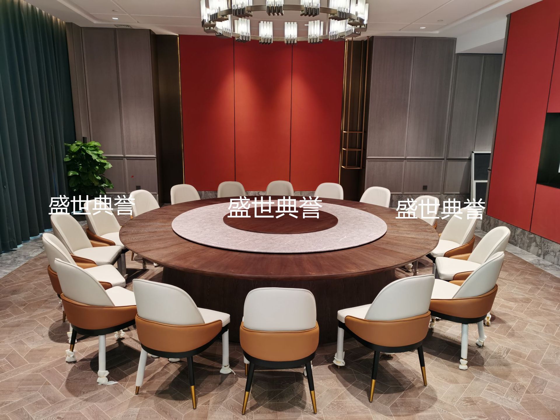 Nanping Resort Hotel solid wood furniture manufacturer direct sales, banquet hotel private rooms, electric dining tables, automatic turntable dining tables pic 18