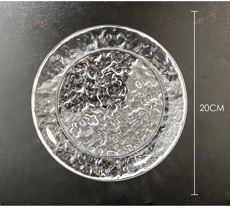 Ice-patterned acrylic fruit plates, snack plates, dried fruit candy plates, round crystal transparent fruit plates, KTV bars, home use pic 13