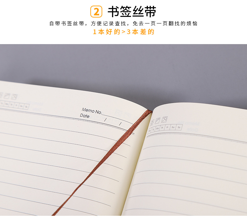 Customized A5 business office notebook, B5 sheepskin soft leather case notebook, and customized A6 planner with logo pic 7