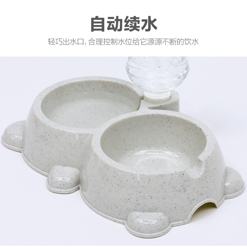 宠物碗猫咪自动饮水器狗碗304不锈钢狗狗食具防打翻卡通宠物双碗详情14