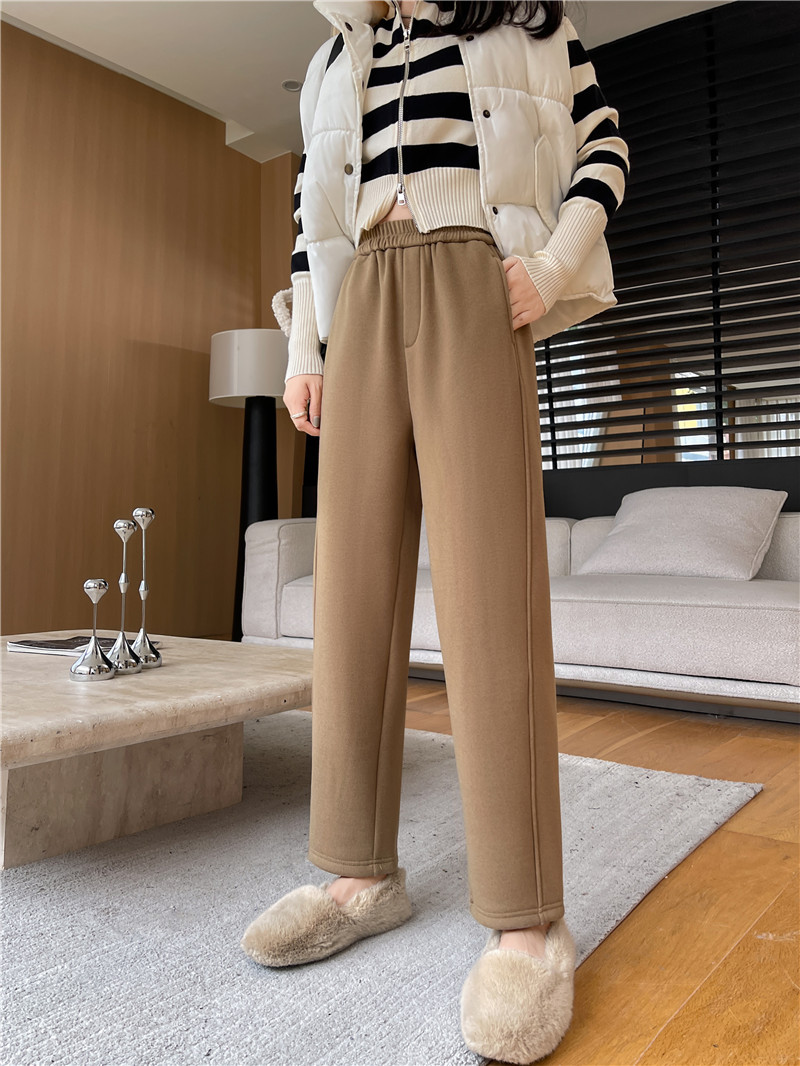 【温暖一条过冬】巨显瘦好搭的毛呢裤女加绒加厚显瘦高腰九分裤详情9