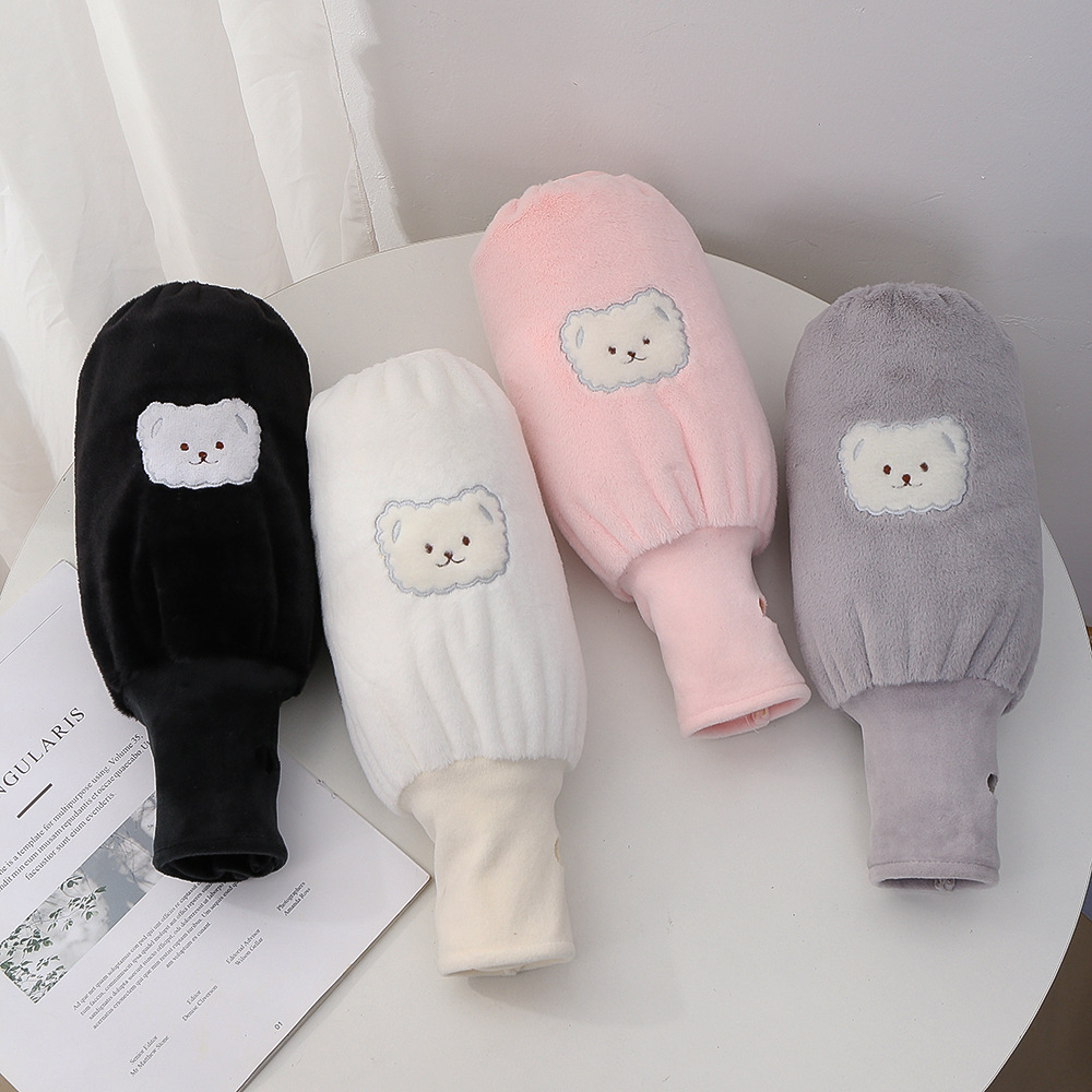 Cute warm hand sleeves for women, long work anti-dirt sleeves, student sleeves, winter two-in-one plush gloves sleeves pic 20