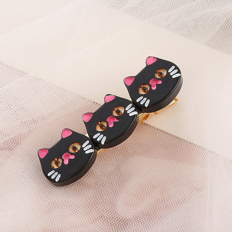 New cute cartoon cat hair clips, acetic acid invisible ducktail clips, hair clip clips, bangs clips and broken hair headwear pic 3