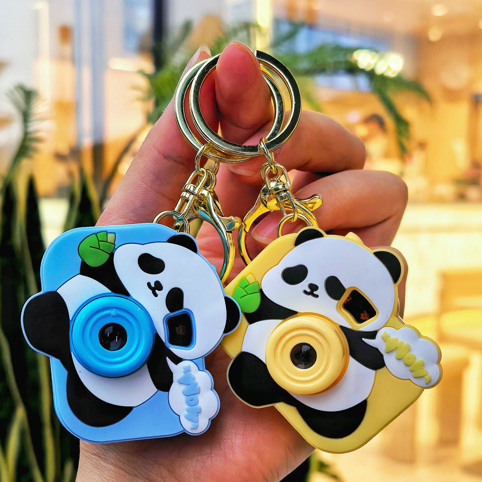 卡通熊猫相机钥匙扣迷你投影机创意小礼品学生包包挂件小礼品批发详情3