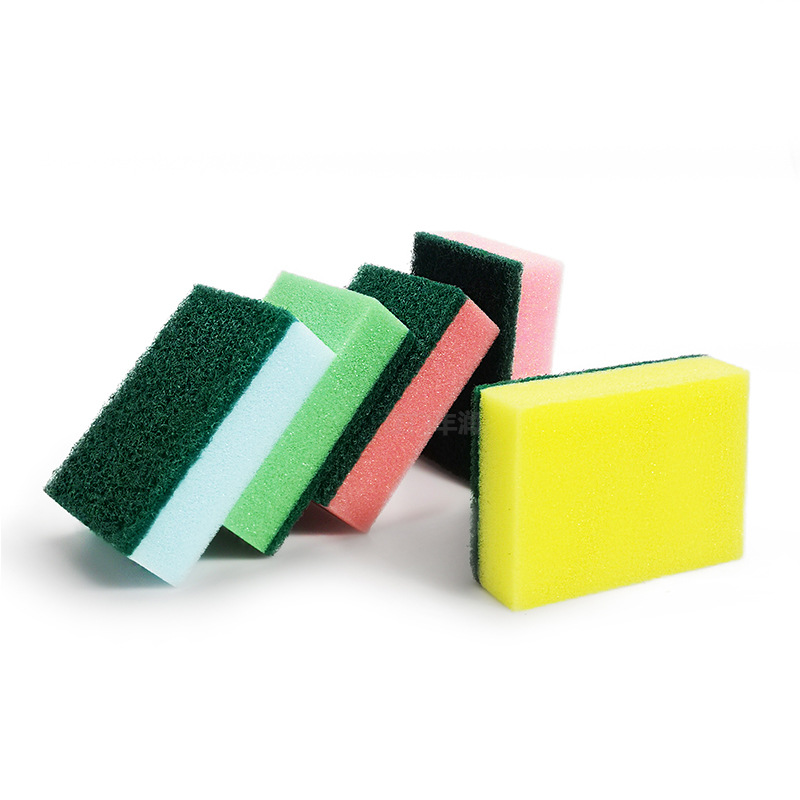 Wholesale waist-shaped high-density impregnated rubber and sand-containing double-sided dishwashing sponges, scrubbing POTS, scouring pads and cleaning sponge blocks from the manufacturer pic 17