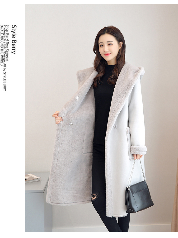 羊羔毛外套女中长款韩版冬季新款加绒加厚连帽鹿皮绒大衣详情11