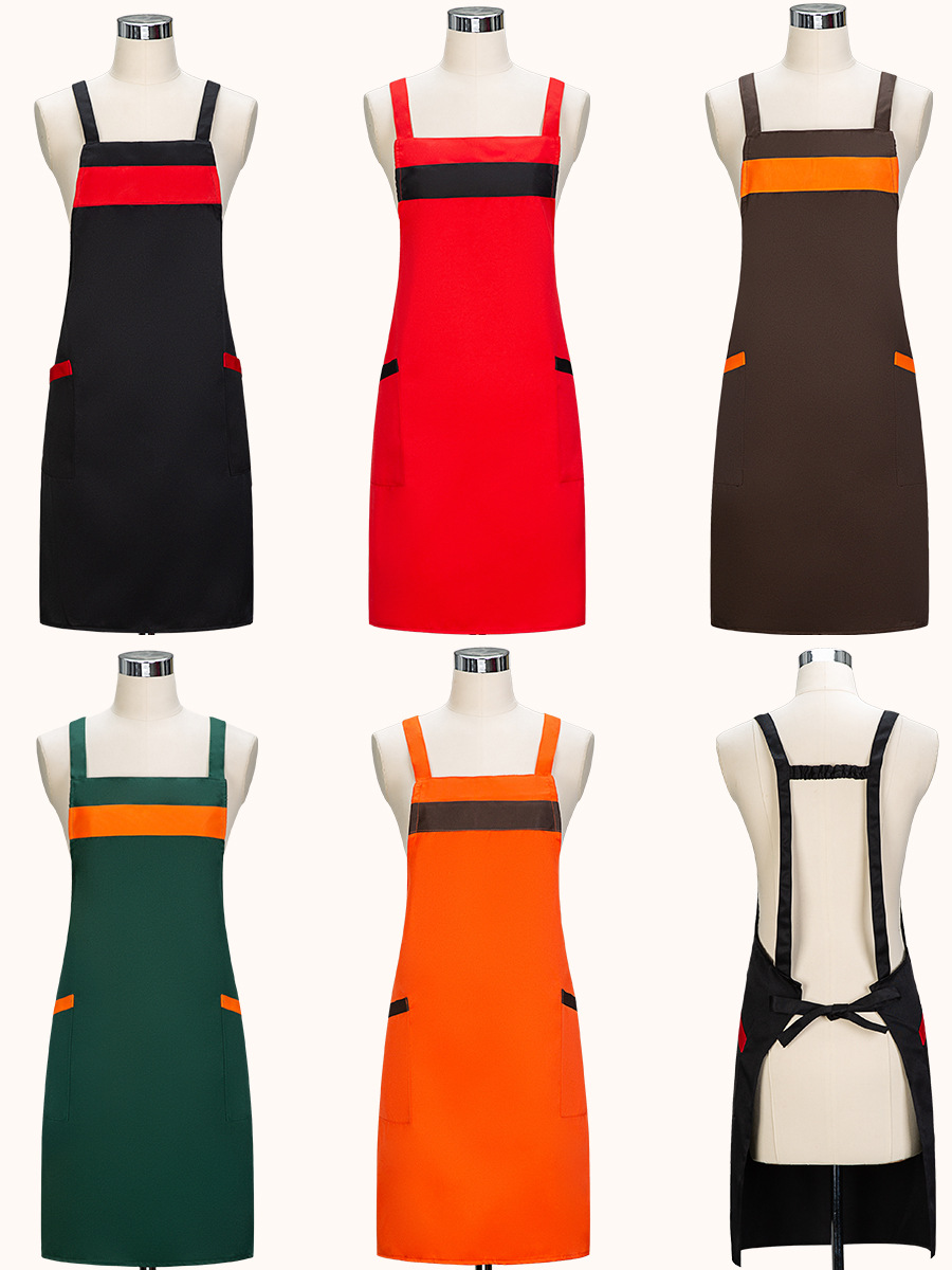 帆布围裙防水防油餐饮工作服一件起批发定制画室广告围腰跨境外贸详情17