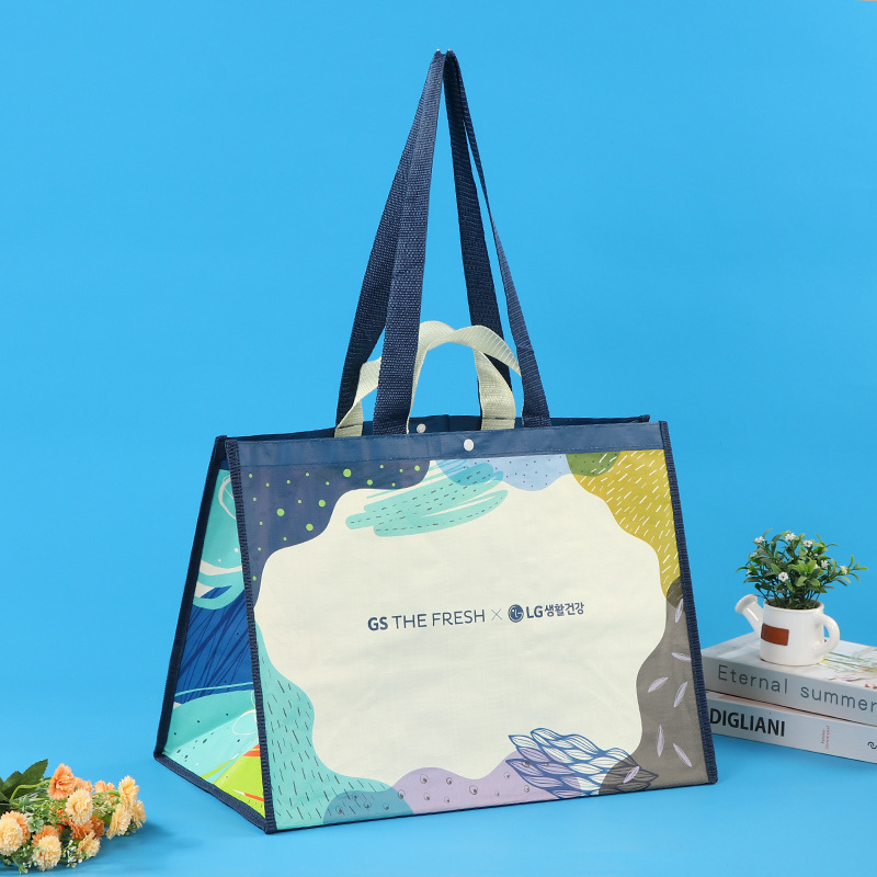 Factory wholesale PP laminated advertising woven bags, laminated non-woven fabric hand-held shopping bags, hand-held woven gift bags pic 9