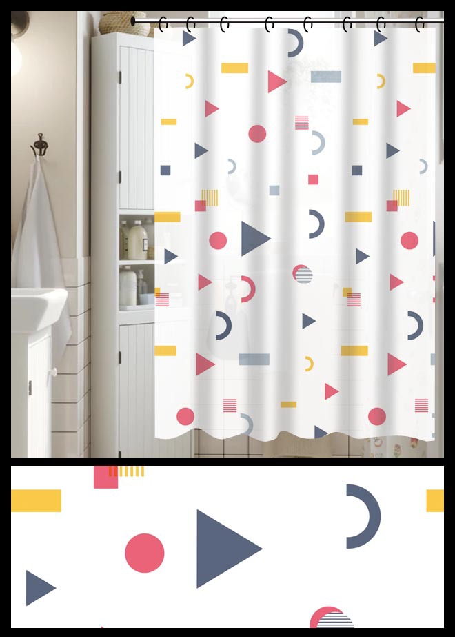 Factory supply: Anti-fouling bath curtains, PEVA printed waterproof bath curtains, stretchable partition curtains. Customized according to provided drawings pic 13