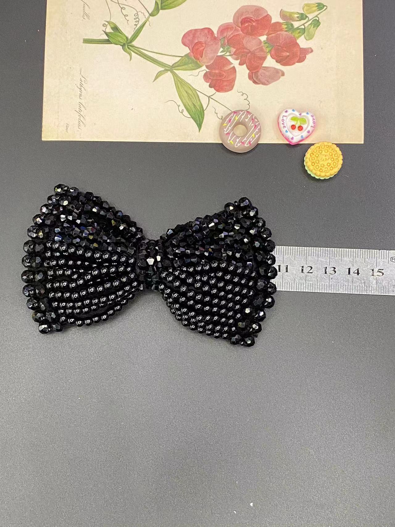 韩版水晶珍珠蝴蝶结发饰头饰鞋帽服饰手工串珠配件 厂家直销批发详情2