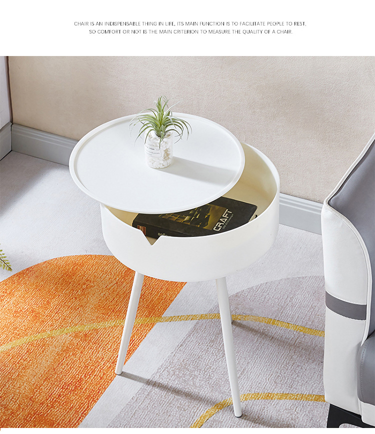 A round triangular table, a small table by the bedside of a girl in the bedroom, a modern and simple mini round table pic 6