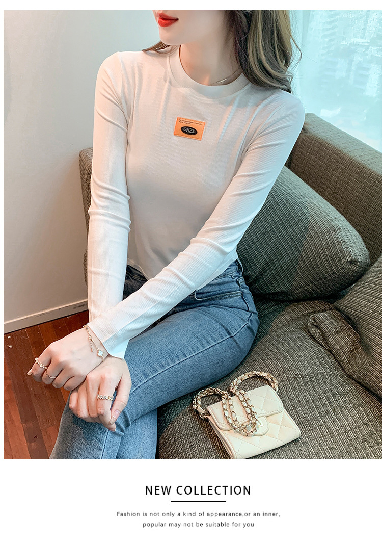 打底衫女内搭秋季2022年新款修身显瘦短款上衣洋气长袖打底小衫潮详情25