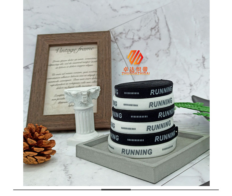 工厂批发RUNNING字母松紧带印花时尚弹力织带鞋包发饰服装辅料详情12