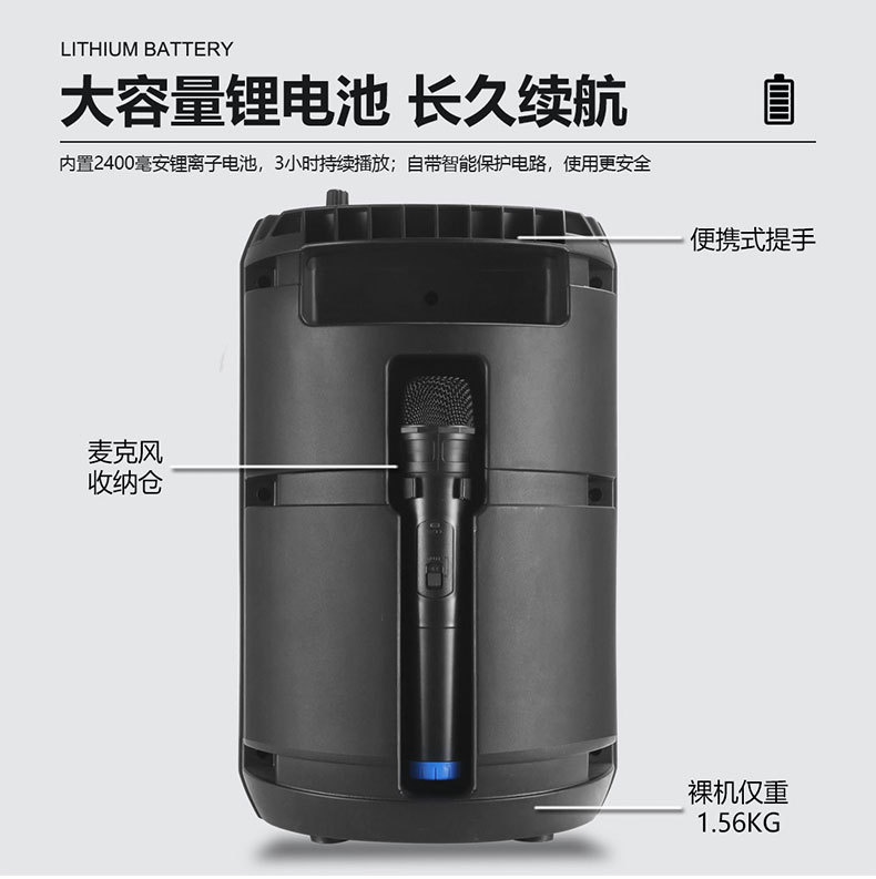 6.5-inch RX-6168 flame lamp home multi-functional Bluetooth speaker, outdoor portable high-volume basket tooth speaker pic 5