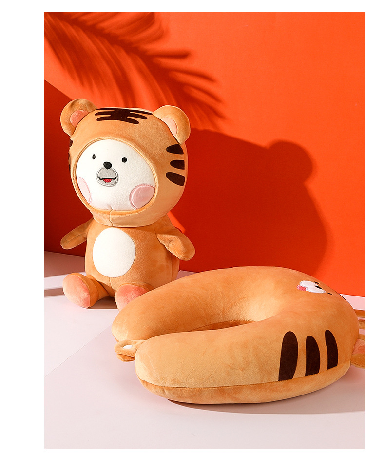 Wholesale cartoon animal U-shaped pillow, neck pillow, two-in-one dual-purpose pillow, foam particle pillow, animal transformation pillow pic 25