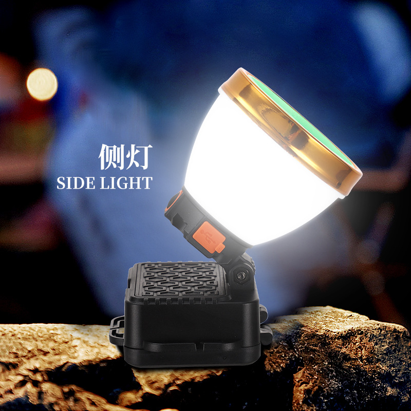 Cross-border LED strong bald head lamp, outdoor charging, camping sensor night fishing, home head-mounted mining headlamp pic 3