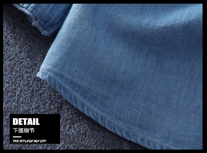 M-8xL Pure cotton long-sleeved denim shirt for men, casual denim shirt with extra weight and size for spring, new style 1665 pic 14