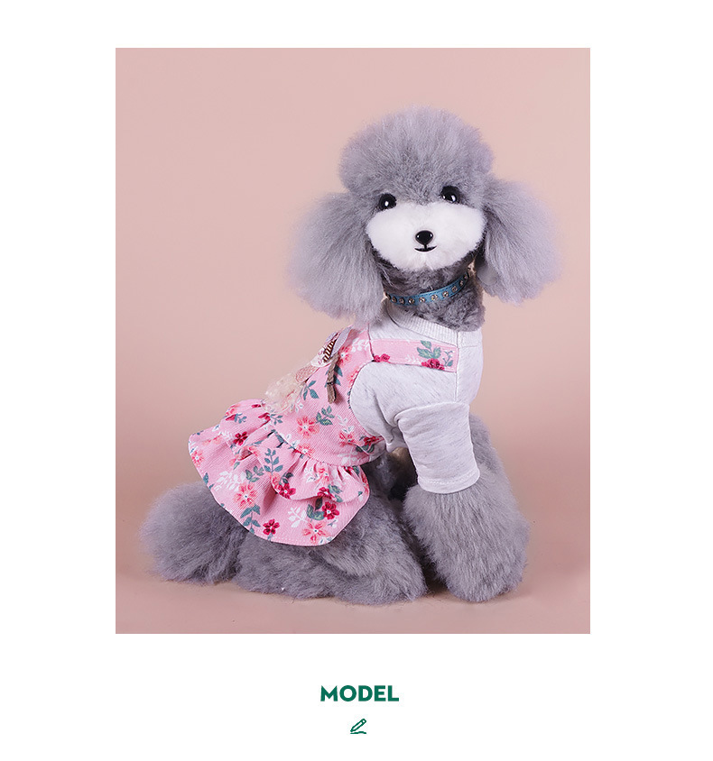 Cute and playful princess-style dog dress, thin, breathable and comfortable pet carrier dress for spring and summer pic 7