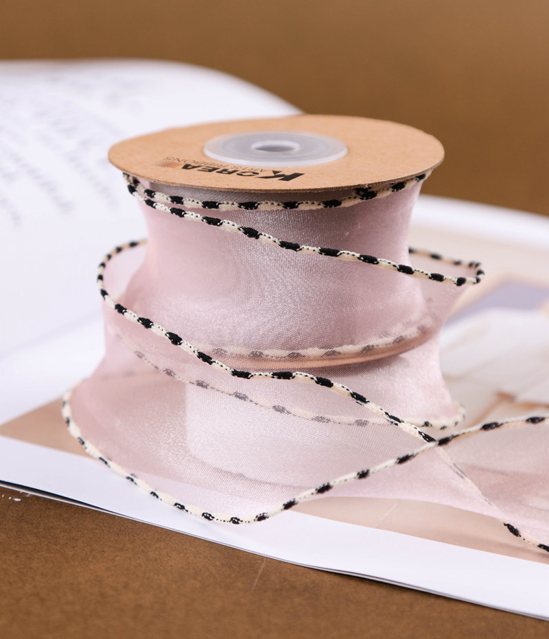 DIY bow hair accessory, flower gift packaging accessory, and dot jacquard webbing with double-sided spotted patterns and overlock edges pic 8