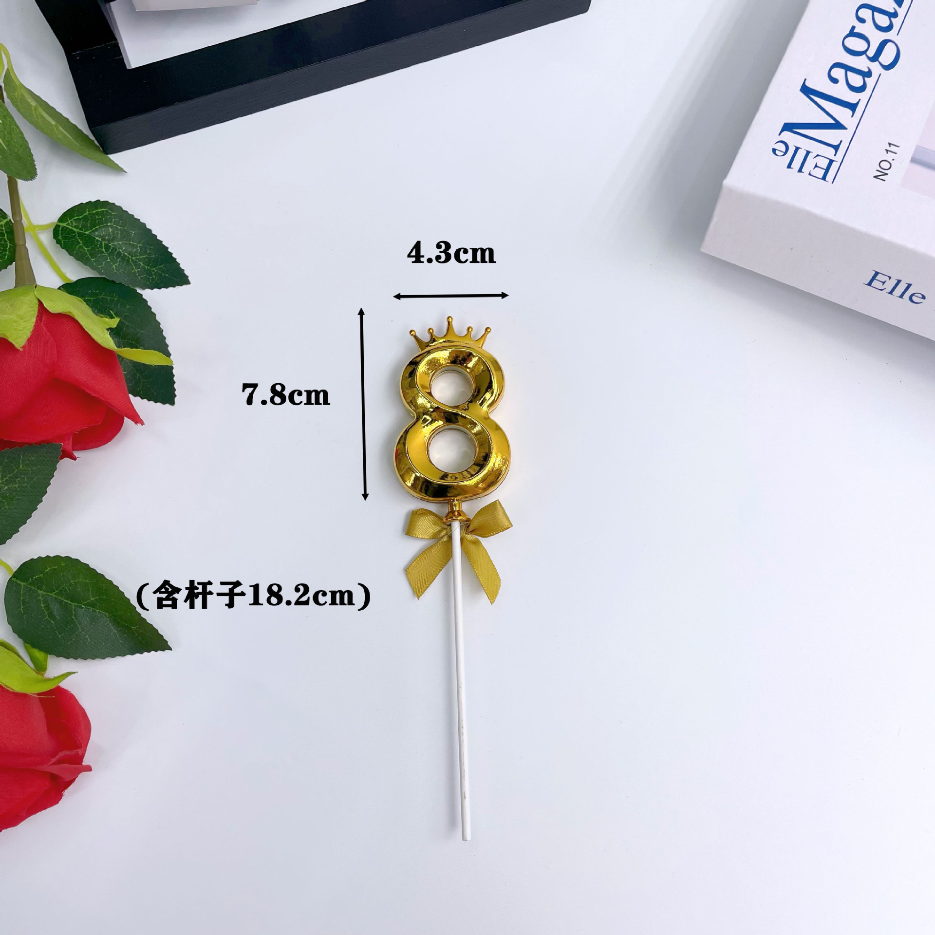 跨境创意新品3D立体皇冠数字插件派对生日蛋糕烘焙甜品台装饰摆件详情5