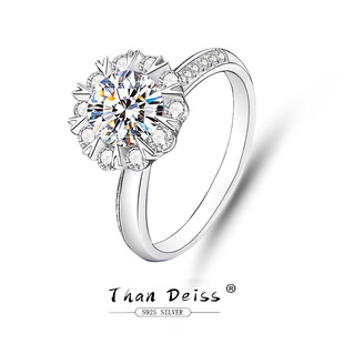 莫桑石戒指2克拉D色求婚钻戒批发欧美时尚S925银经典六爪气质戒指详情7