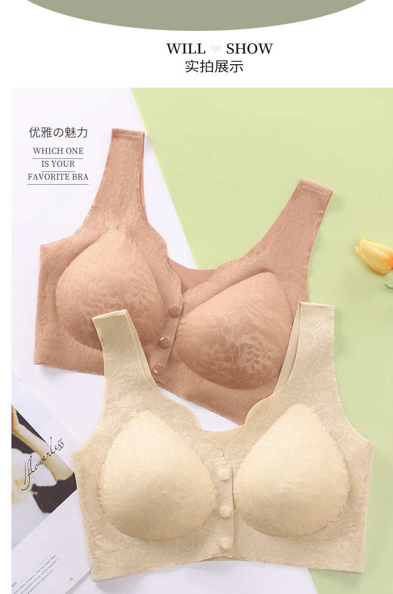 直播爆款妈妈款中老年前开扣内衣薄款夏季无钢圈文胸女式哺乳胸罩详情22