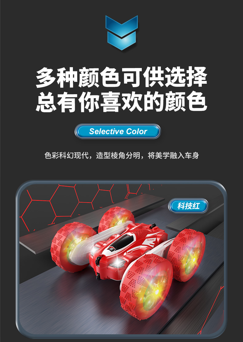 跨境儿童遥控2.4G四驱特技双面车耐摔干扰变形翻斗车玩具厂家直销详情29